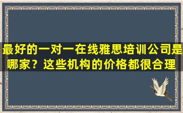 最好的一对一在线雅思培训公司是哪家？这些机构的价格都很合理 性价比非常好！